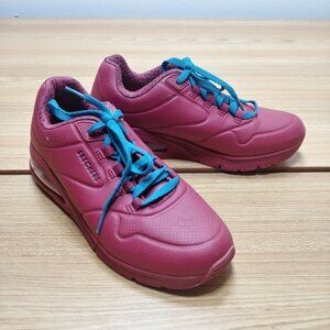 LIKE NEW Skechers Shoes W 7 US Red Uno Stand On‎ Air Memory Foam Sneaker 73690